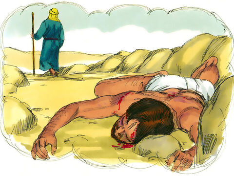 ‘A Levite arrived next, went over and looked at the man, and then walked on by on the other side. – Slide 8