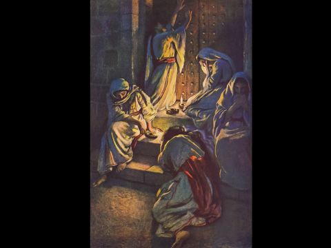 The Parable of the Ten Bridesmaids and their lamps. <br/>Harold Copping (1863 -1932). – Slide 23