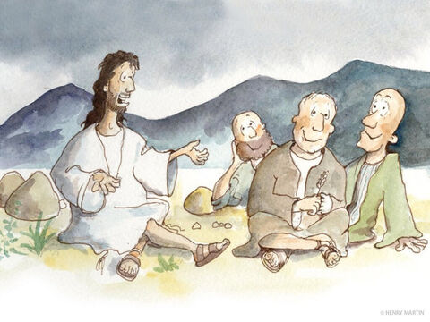 So Jesus sat down with His disciples and began to teach the vast crowd that had gathered. – Slide 3