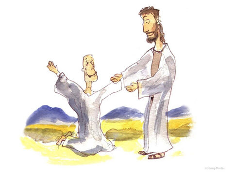 One of them, when he saw he was healed, came back, praising God in a loud voice. He threw himself at Jesus' feet and thanked him. Jesus asked, ‘Were not all ten cleansed? Where are the other nine?’ – Slide 4