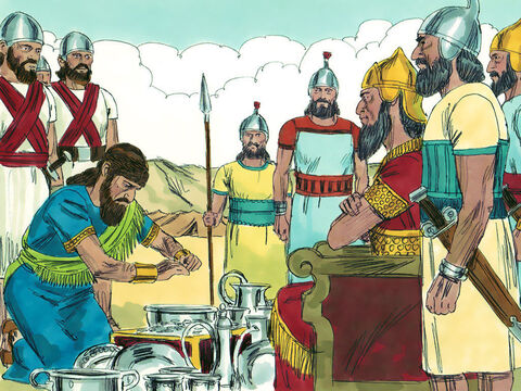 King Sennacherib of Assyria took the money but did not leave the land. – Slide 12