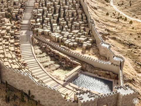 As people entered through the city gate they would see the fresh water Pool of Siloam. It was built some 2,700 years ago during the reign of King Hezekiah then rebuilt prior to the reign of Alexander Janaeus (103-76 BC). According to the Jerusalem Talmud (Hagigah), the Pool of Siloam was the starting point for pilgrims who made the annual pilgrimage to Jerusalem, and where they ascended by foot to the inner court of the Temple Mount to bring an offertory to the Temple Court. Siloam means ‘gently flowing waters’, but based on Isaiah 12:3, the pool became known as the ‘well of salvation’. – Slide 2