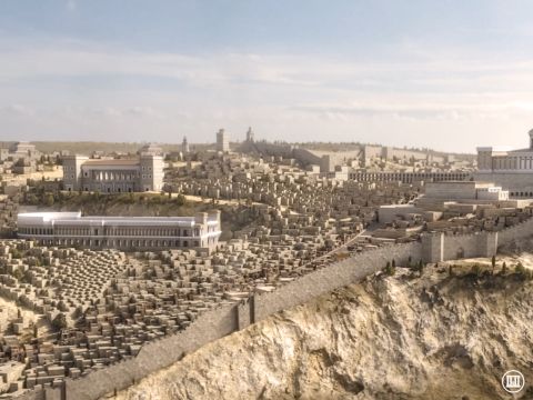 The stepped street climbed an elevation of 115 metres (377 ft) in altitude. The walk up from an altitude of 655m (2,149ft) in at the Pool of Siloam pool to an altitude of 725m (2,378ft) at the south temple entrances took around 30 minutes. – Slide 7