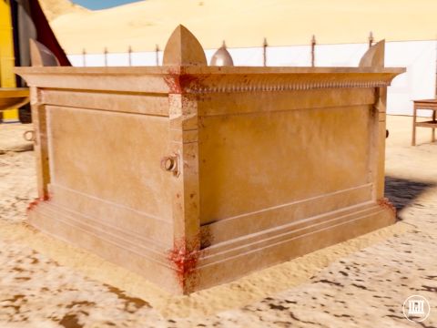 Only by blood sacrifice was sin atoned. The brazen altar, ever ablaze and covered in blood, always stood open to accept the guilt of any Hebrew person who wished to come near to God. In the case of the sin offering, the blood of the sacrificed animal was smeared upon the horns of the altar. – Slide 8
