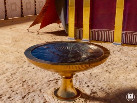 Between the altar and the entrance to the Holy Place was a wash basin called a ‘laver’ This was where the priests had to wash themselves ceremonially so as to be consecrated or set apart for ministry. – Slide 9