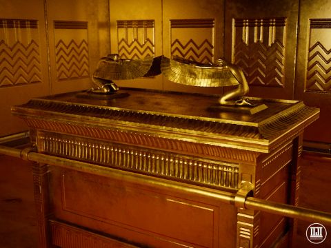 The Holy of Holies was a perfect cube of ten cubits per side. Inside was the Ark of the Covenant. It was constructed of acacia wood, and was plated with pure gold, inside and out. – Slide 10