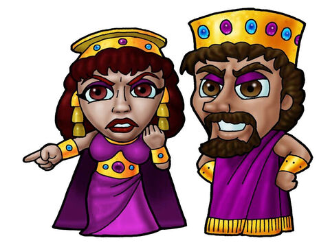 King Ahab and Queen Jezebel. This picture can be used to represent any King and Queen in the Bible. – Slide 20