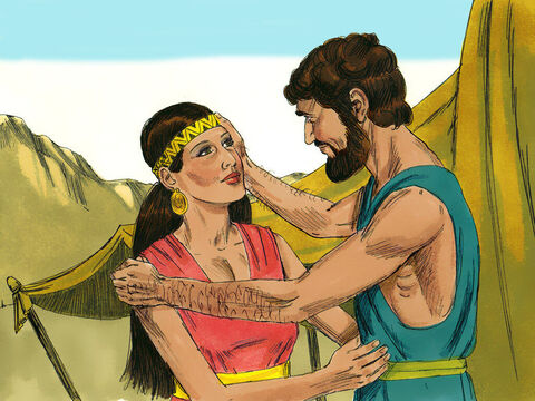 Isaac married Rebekah. She became his wife, and he loved her. – Slide 15