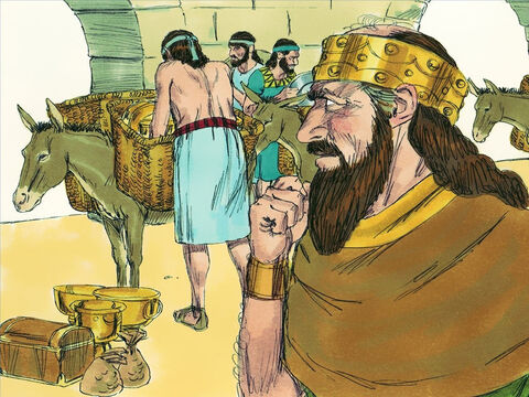 Hoshea, rather than fight, agreed to pay the Assyrians vast amounts of money each year to remain king. Later, Hosea decided to stop paying the Assyrians their tribute money. – Slide 10