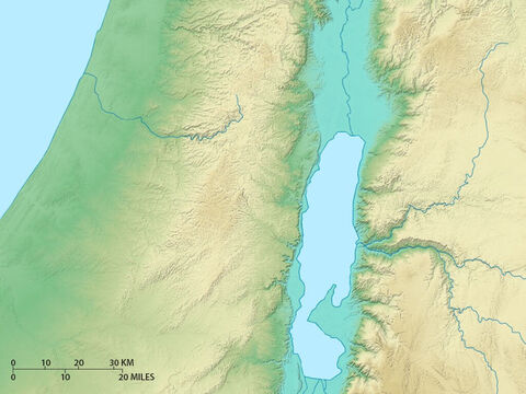 Map of southern Israel showing Dead Sea, Judean hills and coastal plain. – Slide 9