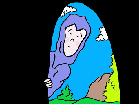 Mary Magdalene peered into the tomb and saw that the body of Jesus was missing. – Slide 3