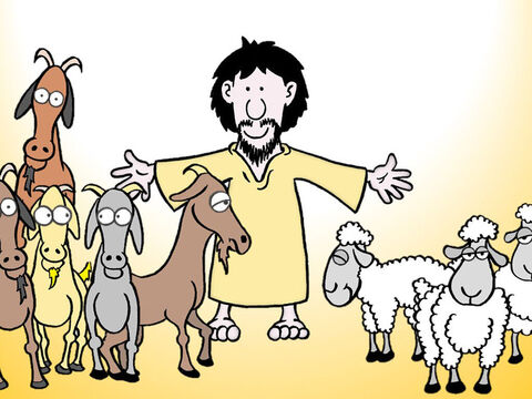 ‘Before Him will be gathered all the nations, and He will separate people one from another as a shepherd separates the sheep from the goats. And He will place the sheep on His right, but the goats on the left. – Slide 2
