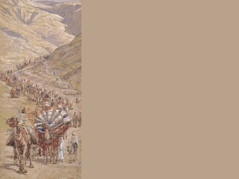 The caravan of Abram. <br/>Full image. <br/>James Tissot (1836-1902) – The Jewish Museum, New York. – Slide 1