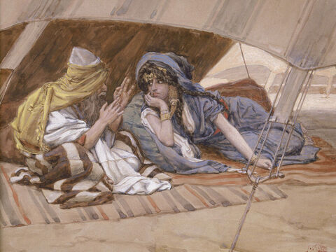 Abram's counsel to Sarai. <br/>Full image. <br/>James Tissot (1836-1902) – The Jewish Museum, New York. – Slide 5