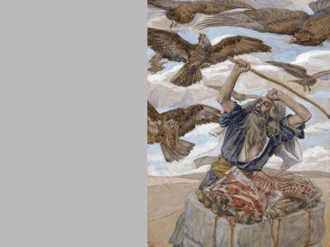 Abram guarding His sacrifice. <br/>Full image. <br/>James Tissot (1836-1902) – The Jewish Museum, New York. – Slide 17