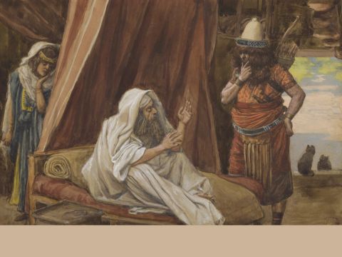 Isaac Sends Esau to Hunt. <br/>Full image. <br/>James Tissot (1836-1902) – The Jewish Museum, New York. – Slide 13