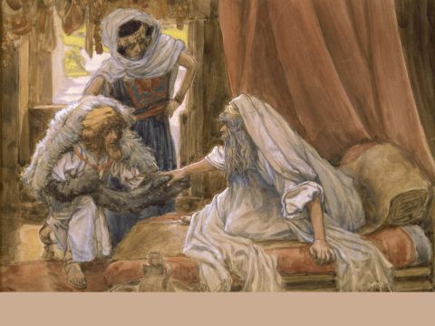 Jacob Deceives Isaac. <br/>Full image. <br/>James Tissot (1836-1902) – The Jewish Museum, New York. – Slide 17