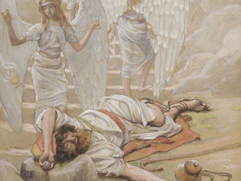 Jacob's Dream. <br/>Cropped image. <br/>James Tissot (1836-1902) – The Jewish Museum, New York. – Slide 20