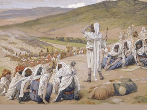 Jacob Sees Esau Coming to Meet Him. <br/>Full image. <br/>James Tissot (1836-1902) – The Jewish Museum, New York. – Slide 23