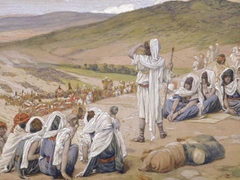 Jacob Sees Esau Coming to Meet Him. <br/>Cropped image. <br/>James Tissot (1836-1902) – The Jewish Museum, New York. – Slide 24