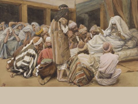 Jacob's Last Moments. <br/>Full image. <br/>James Tissot (1836-1902) – The Jewish Museum, New York. – Slide 29