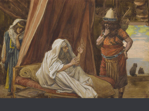 Isaac sends Esau to hunt. <br/>(Full size). <br/>James Tissot (1836-1902) – The Jewish Museum, New York. – Slide 5
