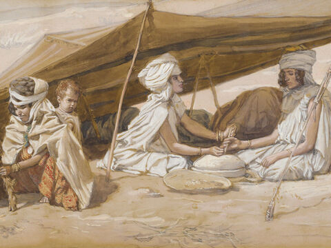 Rachel and Leah. <br/>(Cropped). <br/>James Tissot (1836-1902) – The Jewish Museum, New York. – Slide 14