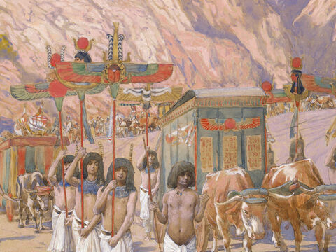 Jacob’s body taken to Egypt. <br/>(Cropped). <br/>James Tissot (1836-1902) – The Jewish Museum, New York. – Slide 24