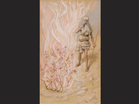 Moses and the Burning Bush. <br/>Full image. <br/>James Tissot (1836-1902) – The Jewish Museum, New York. – Slide 13