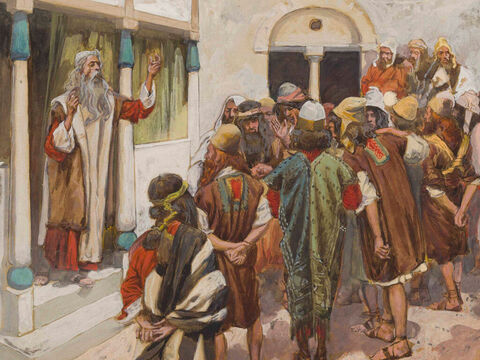 Moses Speaks to the People. <br/>Cropped image. <br/>James Tissot (1836-1902) – The Jewish Museum, New York. – Slide 2
