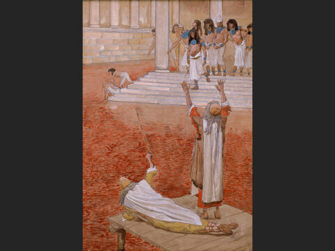 Water is Changed Into Blood. <br/>Full image. <br/>James Tissot (1836-1902) – The Jewish Museum, New York. – Slide 11