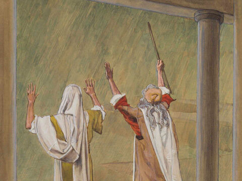 The Plague of Hail. <br/>Cropped image. <br/>James Tissot (1836-1902) – The Jewish Museum, New York. – Slide 18