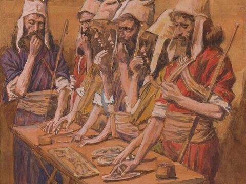 The Jews' Passover. <br/>Cropped image. <br/>James Tissot (1836-1902) – The Jewish Museum, New York. – Slide 24