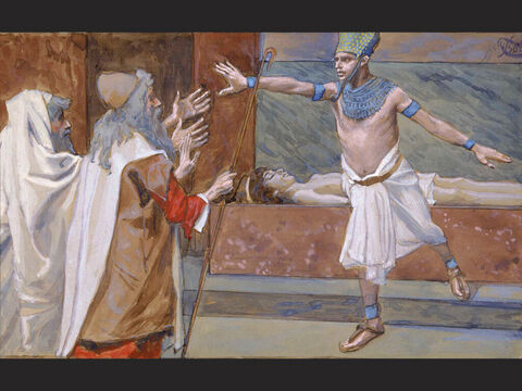 Pharaoh and His Dead Son. <br/>Full image. <br/>James Tissot (1836-1902) – The Jewish Museum, New York. – Slide 25