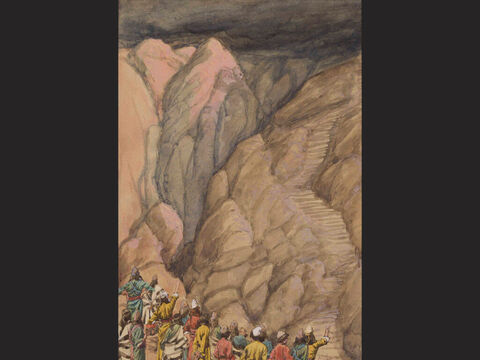 The Cloud of Smoke on Mount Sinai. <br/>Full image. <br/>James Tissot (1836-1902) – The Jewish Museum, New York. – Slide 11