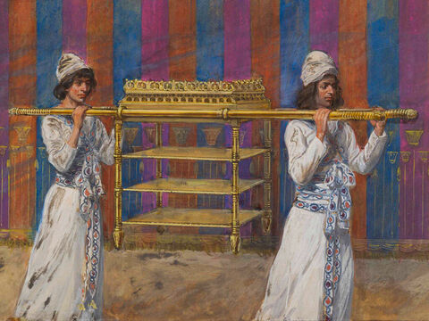 The Table of Offerings.  <br/>Cropped image. <br/>James Tissot (1836-1902) – The Jewish Museum, New York. – Slide 24