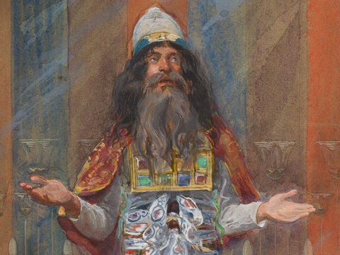 The Costume of the High Priest. <br/>Cropped image. <br/>James Tissot (1836-1902) – The Jewish Museum, New York. – Slide 30