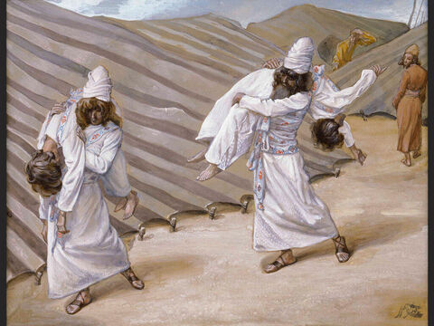 The Dead Bodies Carried Away. <br/>Full image. <br/>James Tissot (1836-1902) – The Jewish Museum, New York. – Slide 3