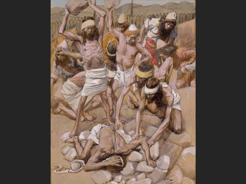 The Sabbath-Breaker Stoned. <br/>Full image. <br/>James Tissot (1836-1902) – The Jewish Museum, New York. – Slide 9