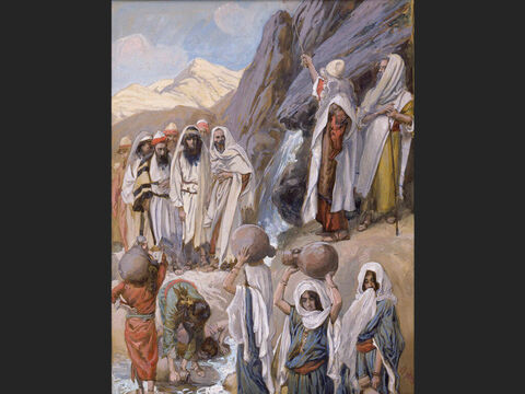 Moses Strikes the Rock. <br/>Full image. <br/>James Tissot (1836-1902) – The Jewish Museum, New York. – Slide 13