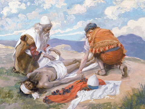 The Death of Aaron.  <br/>Cropped image. <br/>James Tissot (1836-1902) – The Jewish Museum, New York. – Slide 24