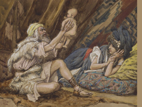 Birth of Noah. <br/>(Full painting). <br/>James Tissot (1836-1902). <br/>The Jewish Museum, New York. – Slide 1