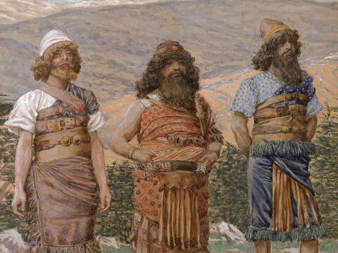 Ham, Seth and Japheth. <br/>(Cropped). <br/>James Tissot (1836-1902). <br/>The Jewish Museum, New York. – Slide 8
