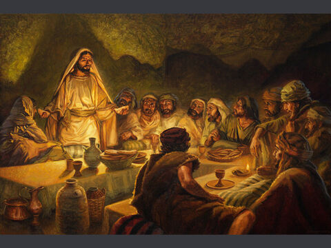 The institution of the Lord’s supper. <br/>And He took bread, and when He had given thanks, He broke it and gave it to them, saying: ‘This is My body, which is given for you. Do this in remembrance of Me.’ <br/>Luke 22:19 <br/>Full text: Luke 22:14-23 – Slide 2