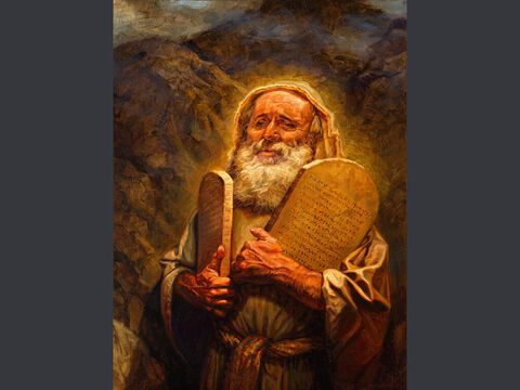 The Covenant renewal. <br/>When Moses came down from Mount Sinai, with the two tablets of the testimony in his hand, he did not know that the skin of his face shone because he had been talking with God. <br/>Exodus 34:29 <br/>Full text: Exodus 34:5-10 – Slide 8