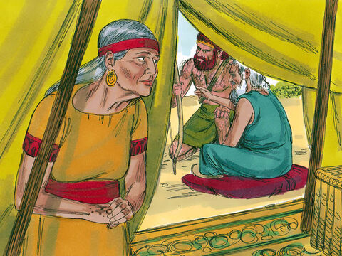 Now Rebekah was listening as Isaac spoke to Esau. When Esau had gone, she told Jacob to get two choice young goats, so that she could prepare some tasty food for Isaac. The plan was for Jacob to take it to his father so that he and not Esau would get his father’s blessing before he died. – Slide 3