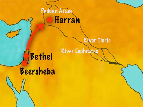 Jacob then set off again on his journey to Harran to stay with his mother’s brother, Laban. – Slide 11