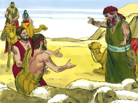 When the servants met Esau they reported who they were and who had sent them. ‘These are a gift sent to my Lord Esau from Jacob who is following behind us.’ – Slide 7