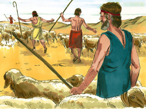 He made separate flocks for himself and these became larger and stronger than those that belonged to Laban. In this way Jacob became very rich and had many servants. – Slide 5