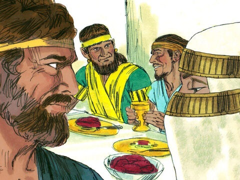 At the end of the seven years Laban held a wedding feast. But Laban gave Leah and not Rachel to Jacob as his bride. – Slide 9